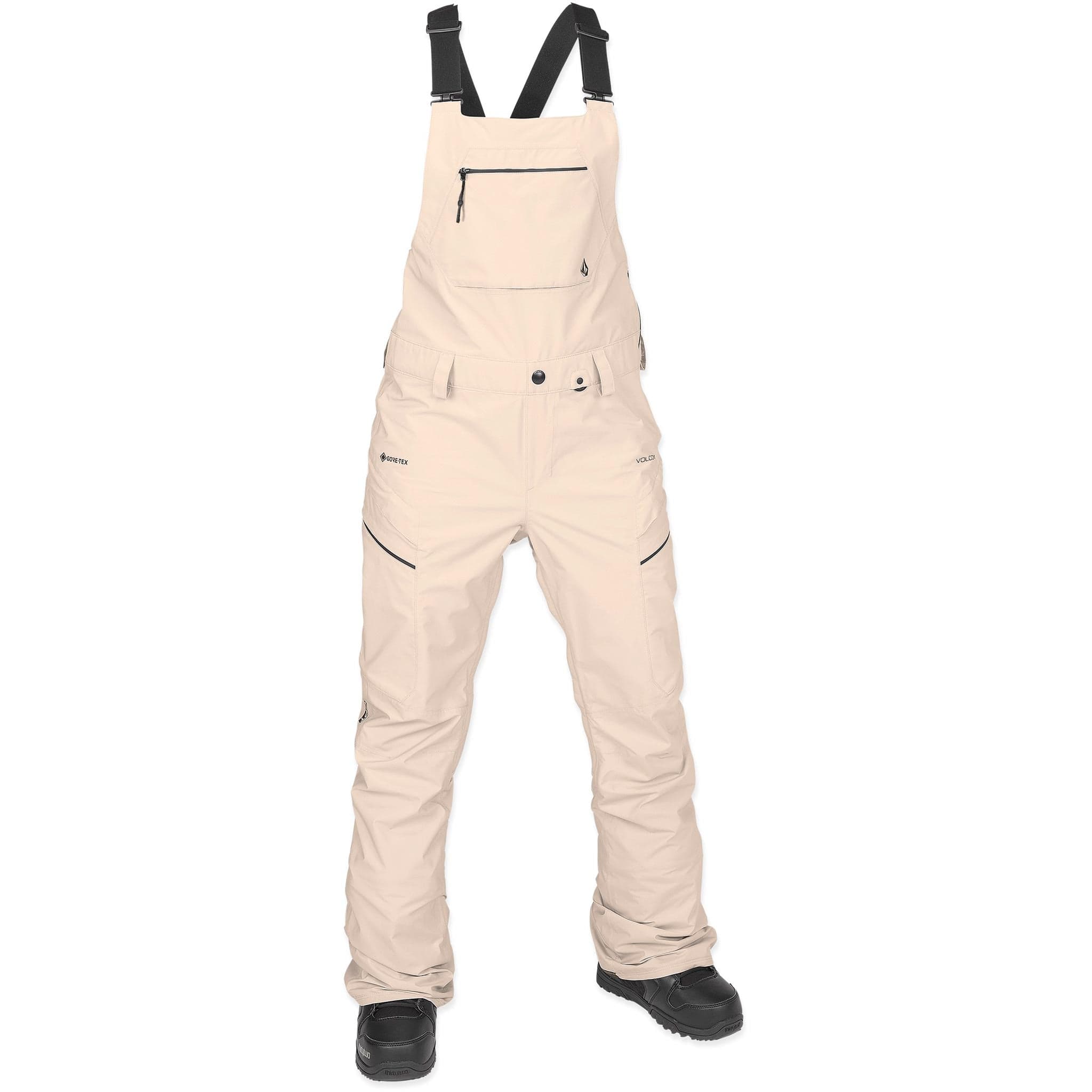 Volcom Womens Elm Stretch Gore Bib Overall Sand 2025 Womens Snowboard Pants