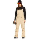 Volcom Womens Elm Stretch Gore Bib Overall Sand 2025 Womens Snowboard Pants