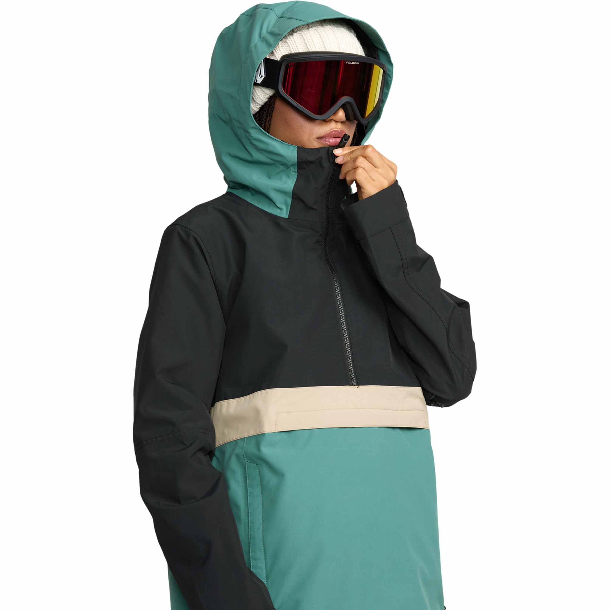 Volcom Womens Harlan Pullover Spruce Green 2026 Womens Snowboard Jacket