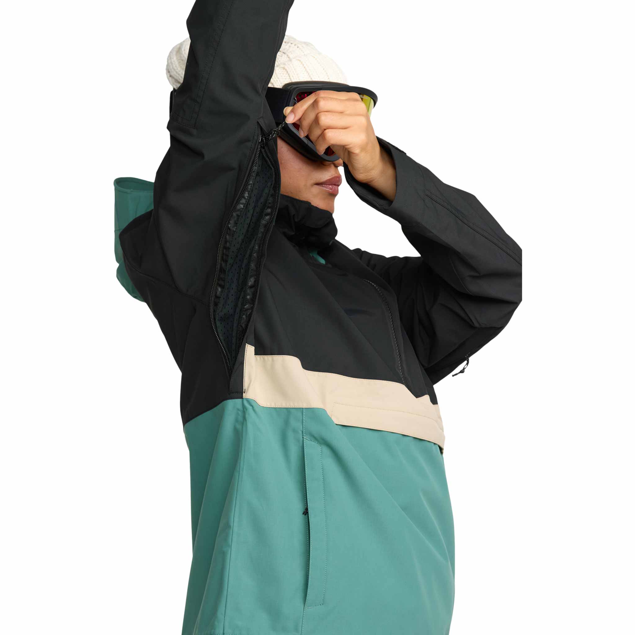 Volcom Womens Harlan Pullover Spruce Green 2026 Womens Snowboard Jacket