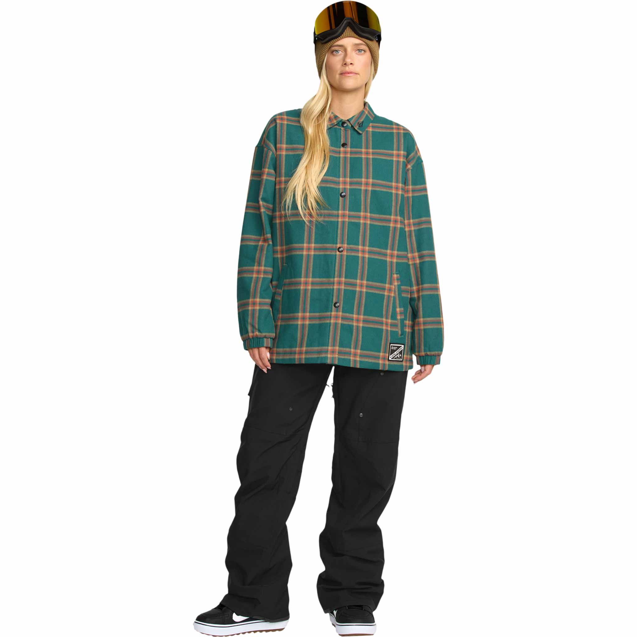 Volcom Womens Insulated Riding Flannel Jacket Atlantic Deep 2026 Casual Jackets