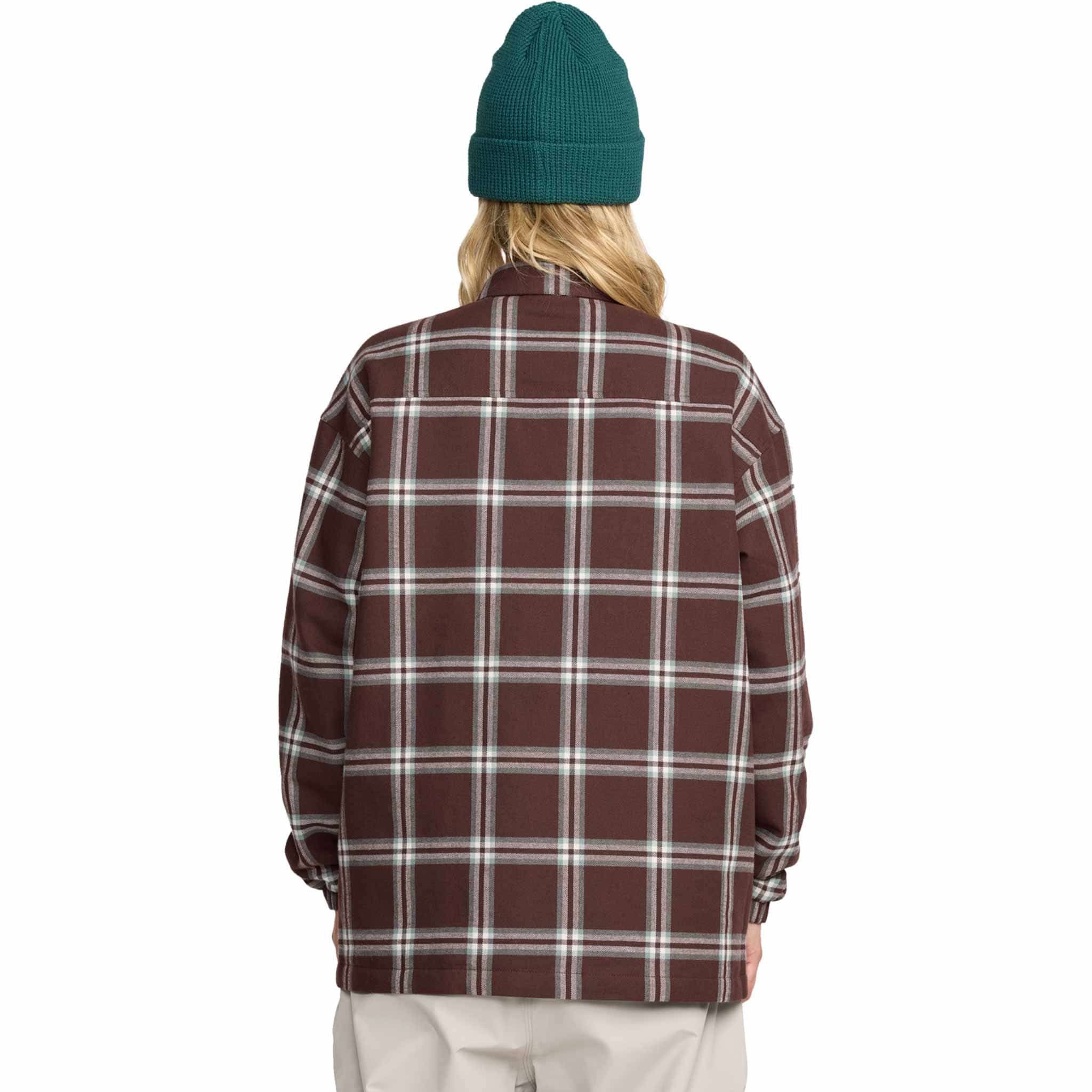 Volcom Womens Insulated Riding Flannel Jacket Oxblood 2026 Casual Jackets