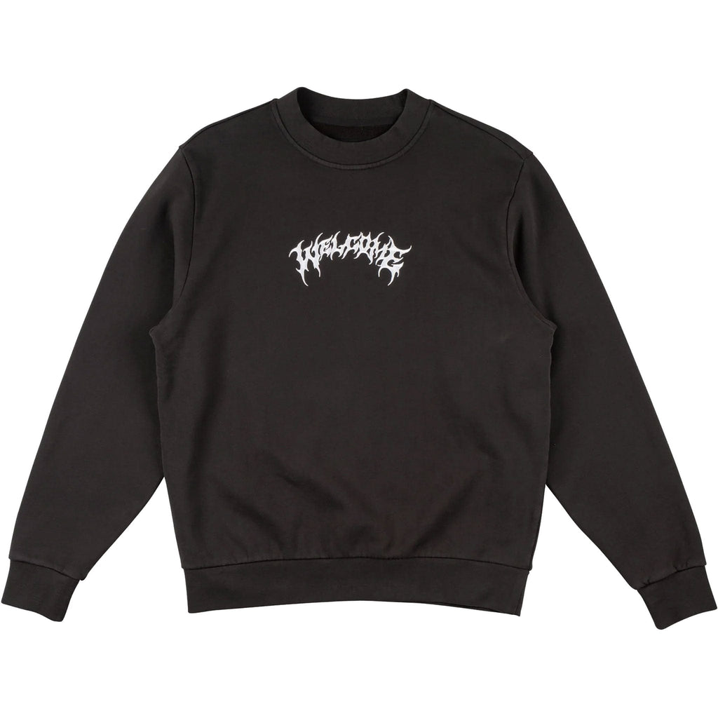 Welcome Barb Embroidered Pigment Dyed Crewneck Raven Sweatshirts