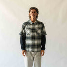 Welcome Lair Woven Plaid/Thermal Layered Shirt Olive T Shirt