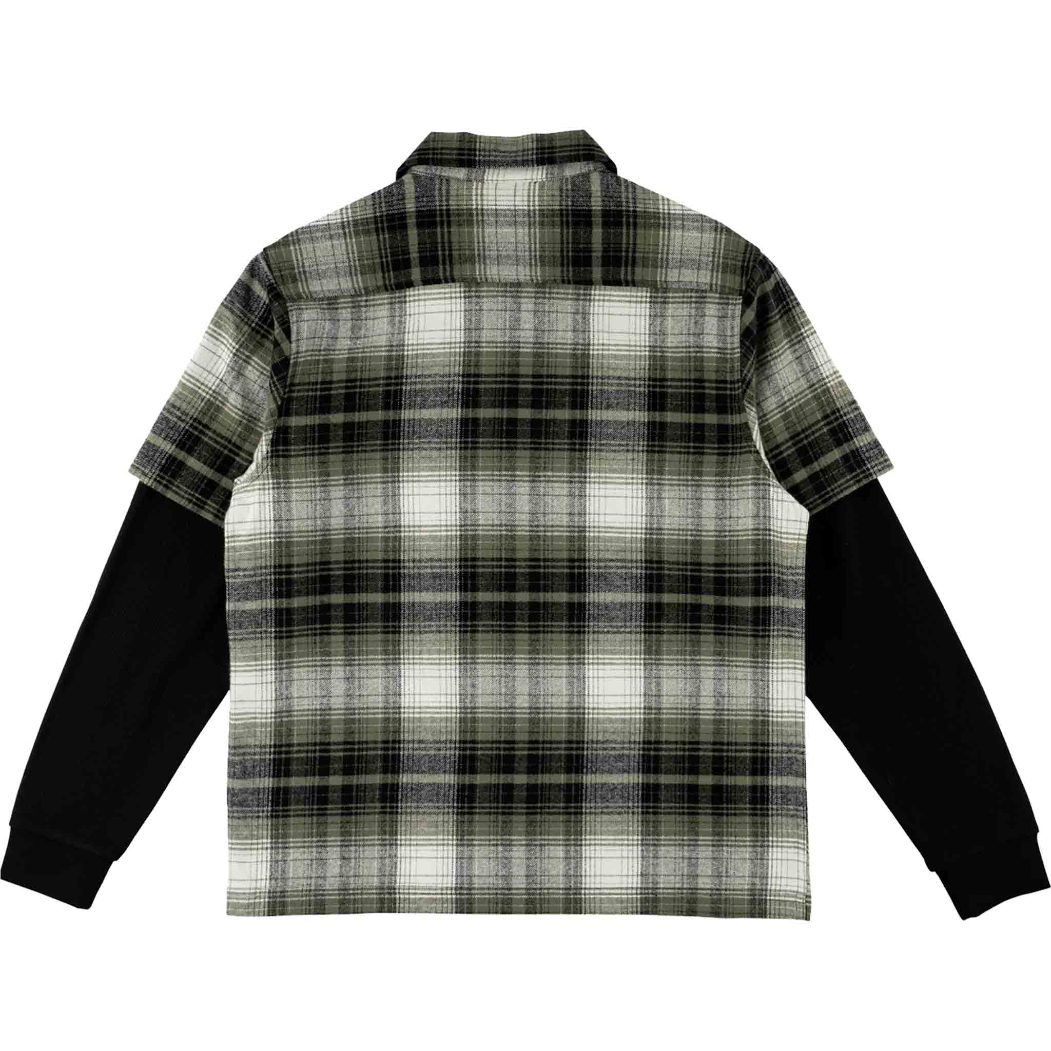 Welcome Lair Woven Plaid/Thermal Layered Shirt Olive T Shirt