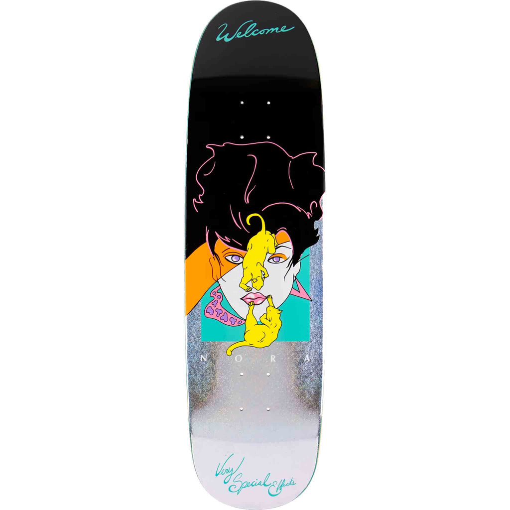 Welcome Nora Special Effects Sphynx 8.8" Glitter Foil Skateboard Deck Skateboard