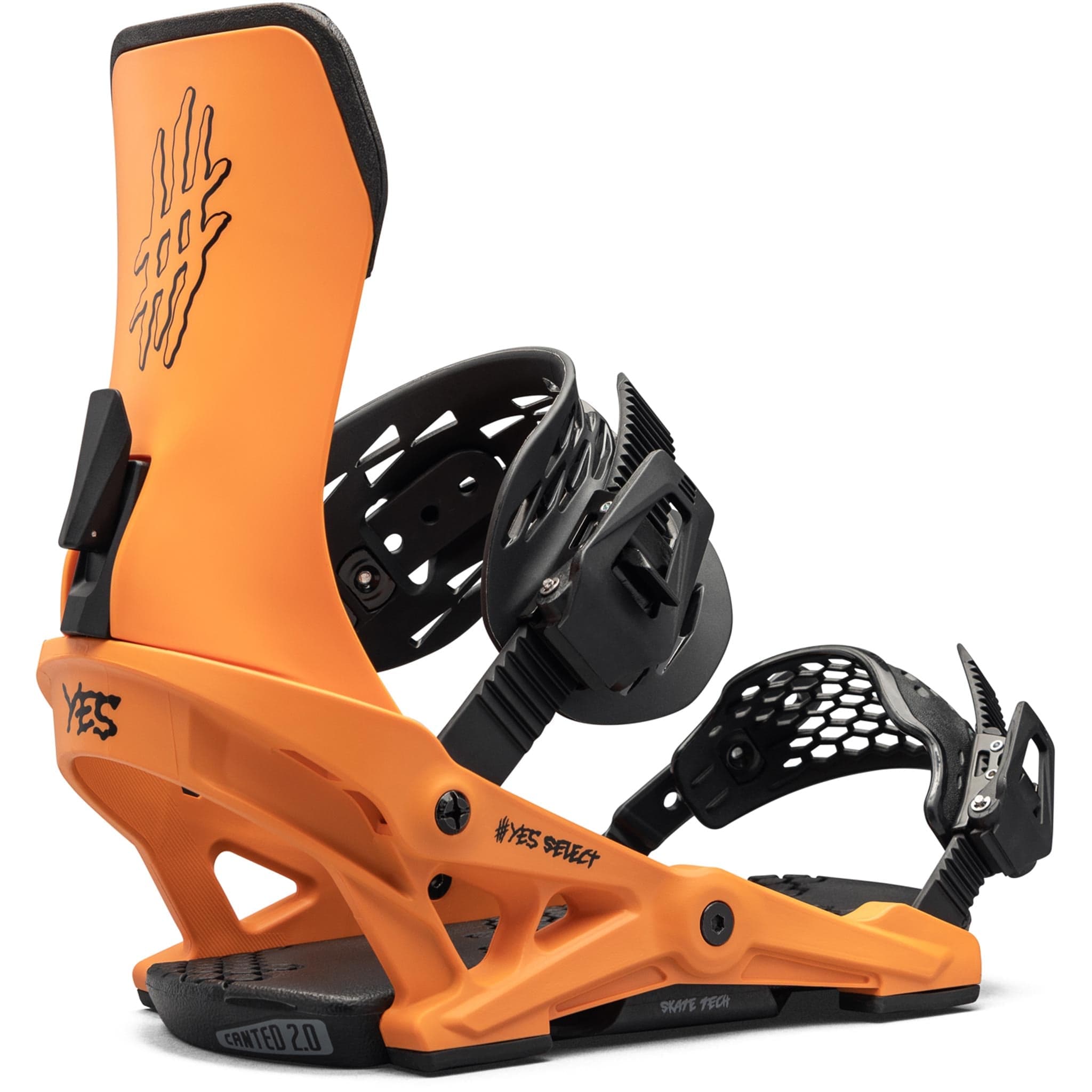 Yes Select Snowboard Binding Bright Orange 2025 Mens Bindings