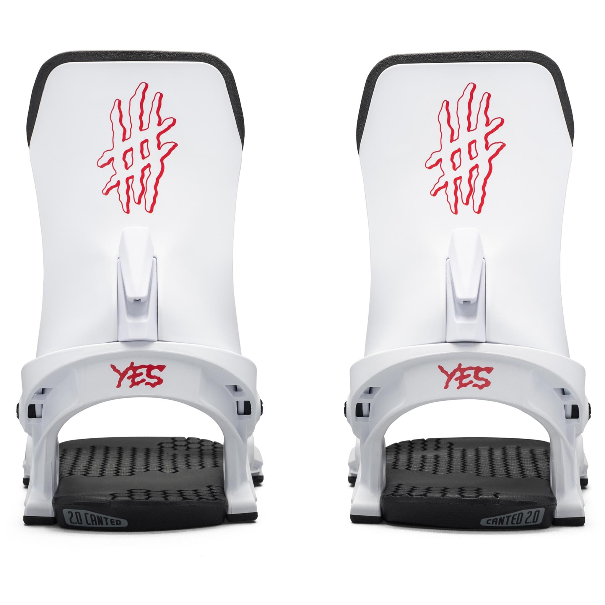 Yes Select Snowboard Binding White Red 2025 Mens Bindings