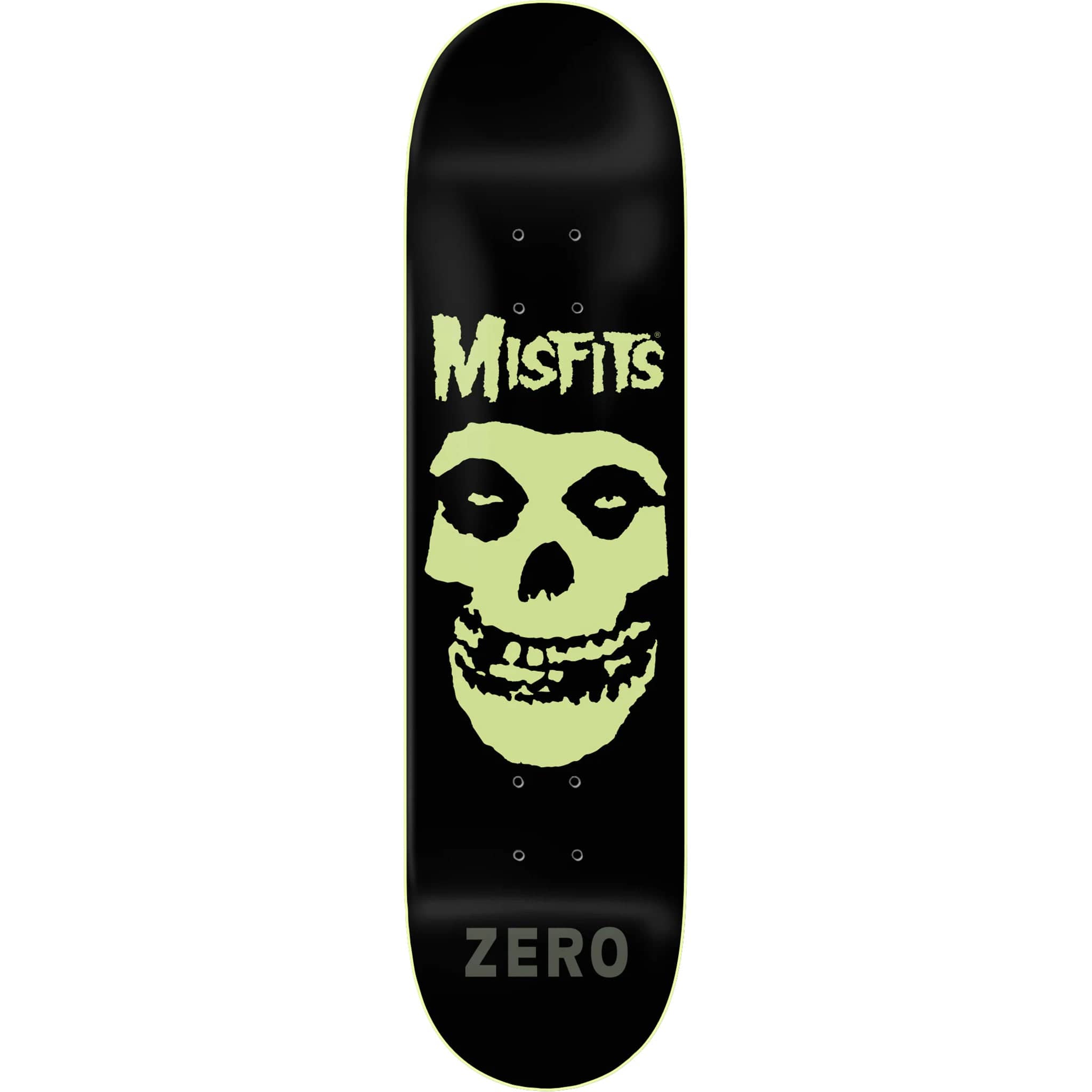 Zero Misfits Fiend Skull Glow Skateboard Deck 8.25" Skateboard