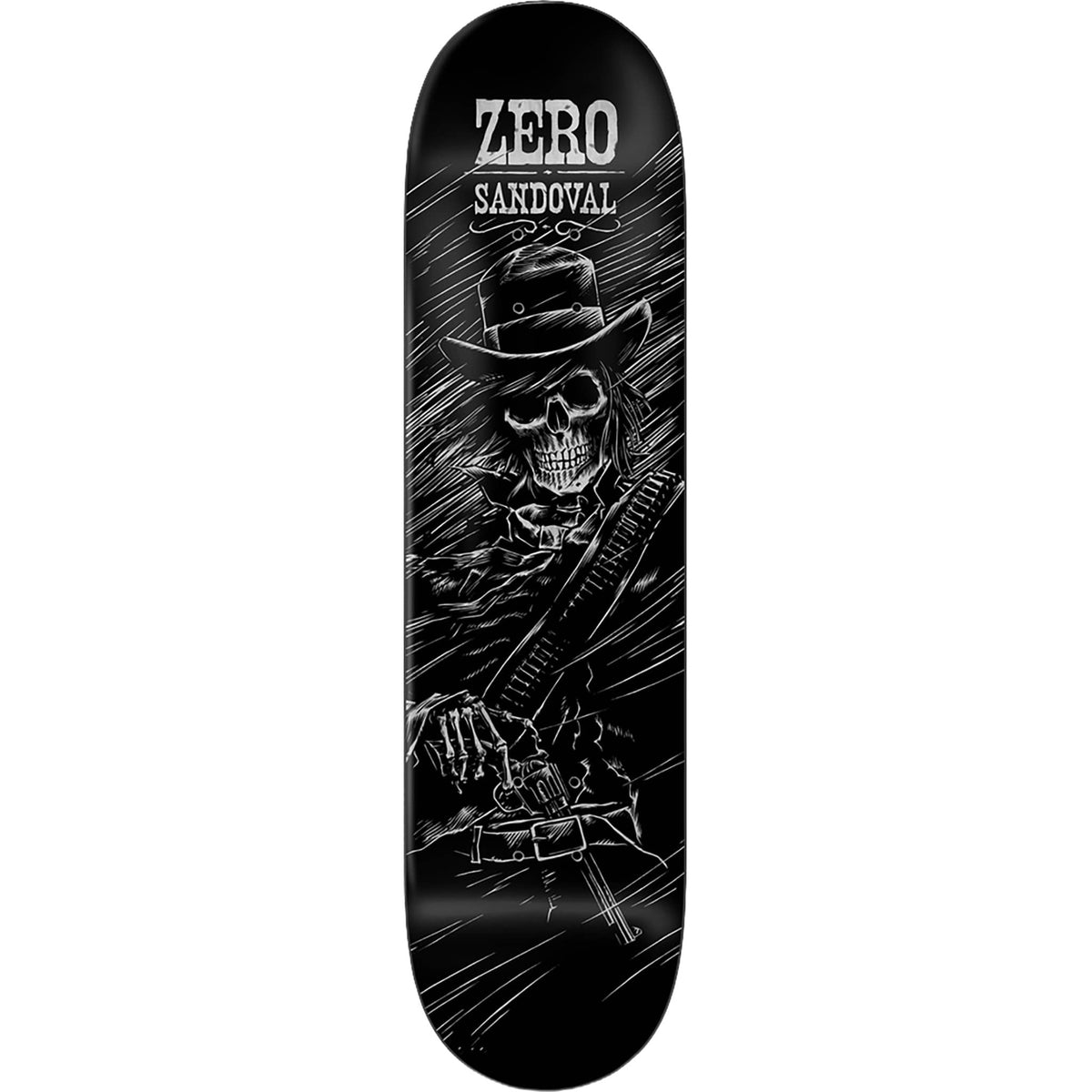 Zero Sandoval Gunslinger 30 Year Reissue Skateboard Deck Black Dipped 8.5 Skateboard